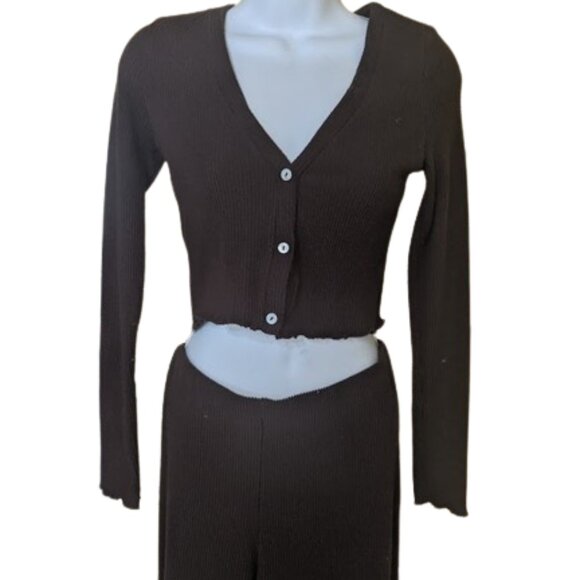 Dark Brown Knit Set - Pants Set - Size Small - Picture 2 of 5